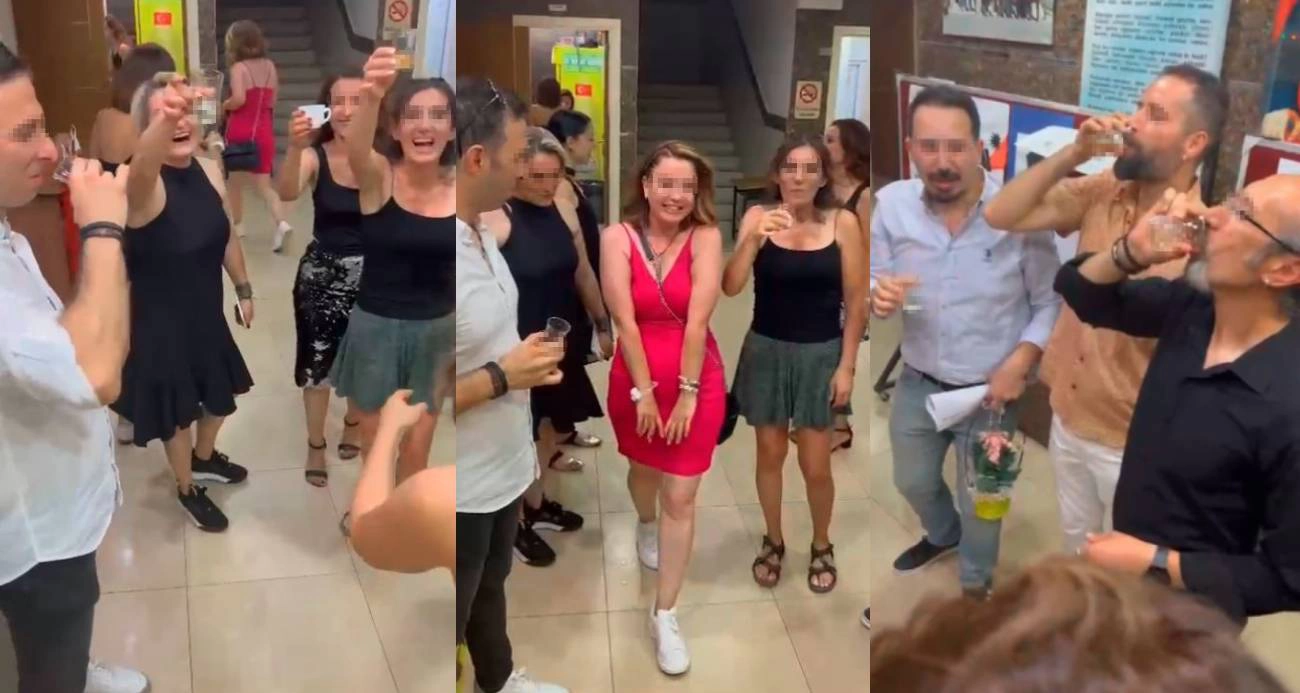 İzmir’de şampanya patlatılan devlet okulunda yeni görüntüler ortaya çıktı