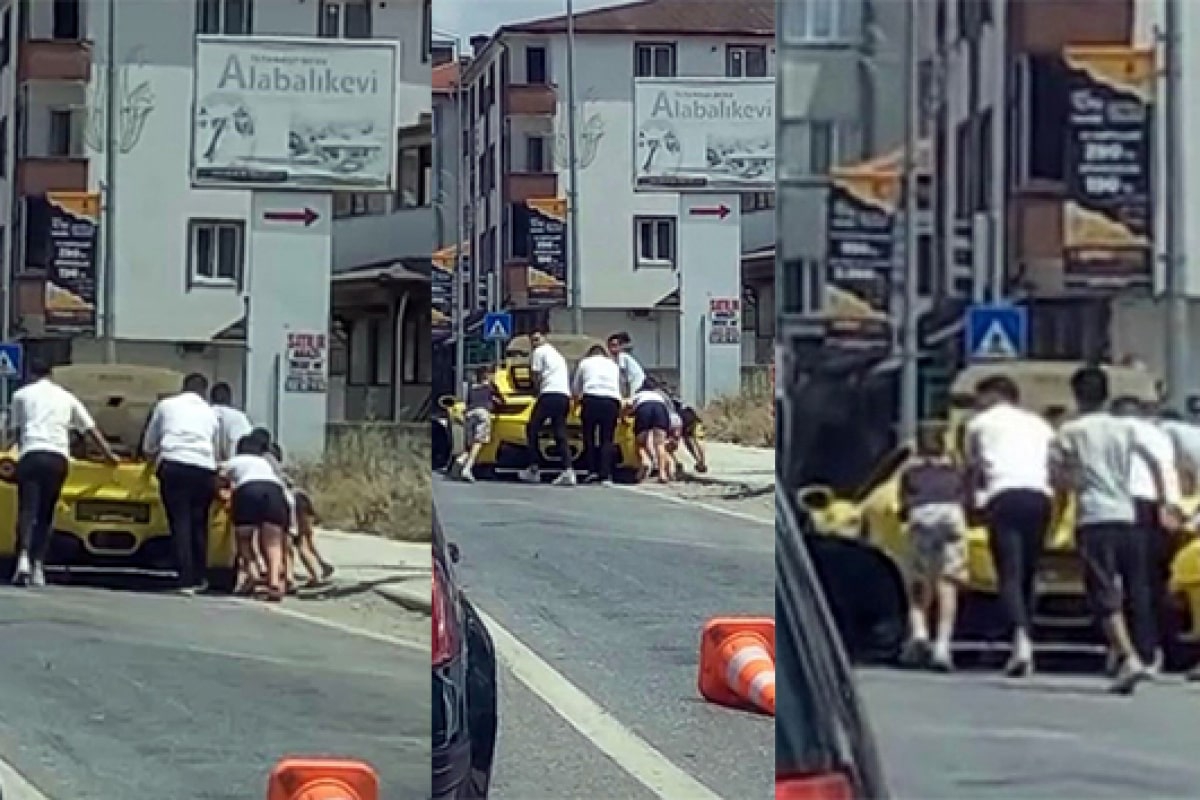 Milyonluk Ferrari yolda kalınca bakın ne yaptılar