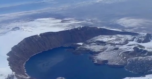 Nemrut Kalderası’nda muhteşem kar görüntüleri